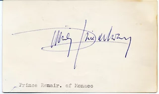 Prince Renier autograph