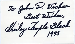 Shirley Temple autograph