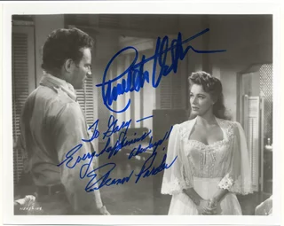 Charlton Heston & Eleanor Parker autograph