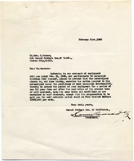 Samuel Goldwyn autograph