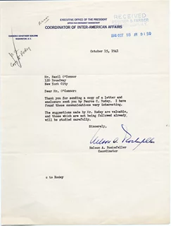 Nelson Rockefeller autograph