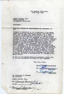 Samuel Goldwyn autograph