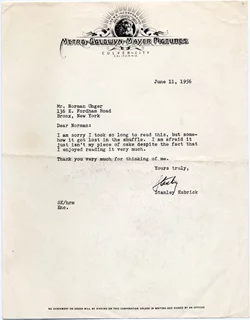 Stanley Kubrick autograph