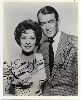 James Stewart & Maureen O'Hara autograph