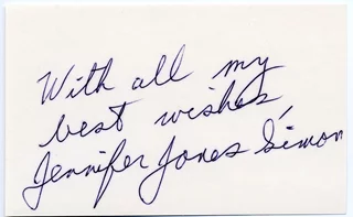 Jennifer Jones autograph