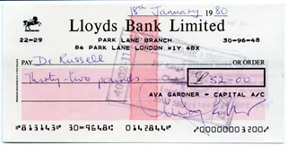 Ava Gardner autograph