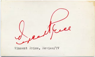 Vincent Price autograph