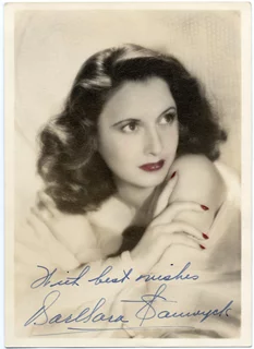 Barbara Stanwyck autograph