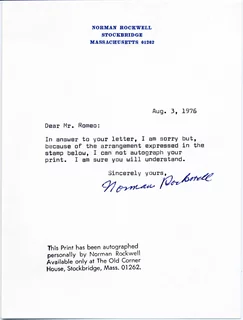 Norman Rockwell autograph
