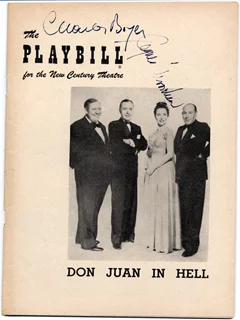 Charles Boyer & Agnes Moorehead autograph