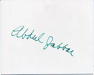 Kareem Abdul-Jabbar autograph