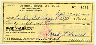 Dorothy Lamour autograph