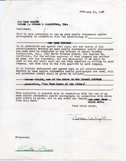 Teresa Wright autograph