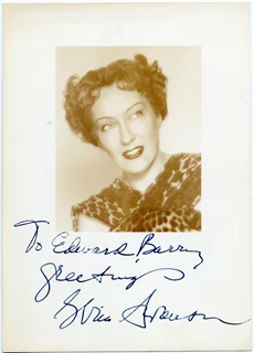 Gloria Swanson autograph