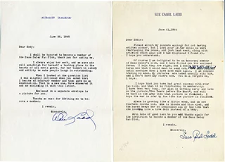 Sue Carol & Alan Ladd autograph