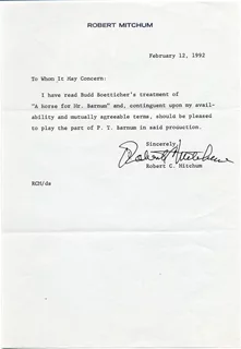 Robert Mitchum autograph