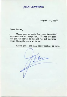 Joan Crawford autograph