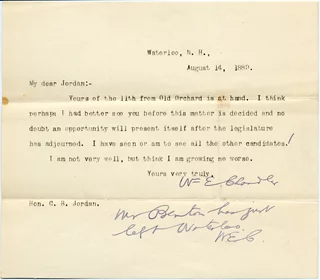 William E. Chandler autograph