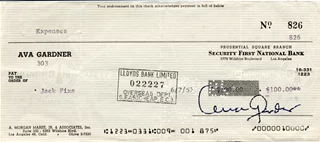 Ava Gardner autograph