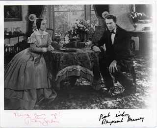 Ruth Gordon & Raymond Massey autograph