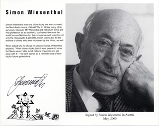 Simon Wiesenthal autograph