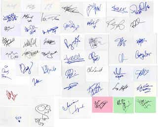 Musician Signature Card Lot autograph