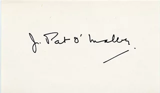 J. Pat O'Malley autograph