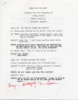 Butterfly McQueen autograph