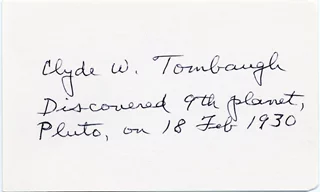 Clyde W. Tombaugh autograph