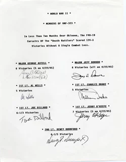 WWII Aces autograph