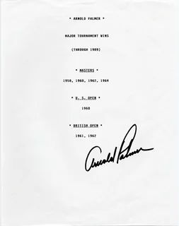 Arnold Palmer autograph