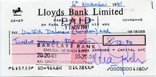 Ava Gardner autograph