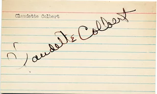 Claudette Colbert autograph