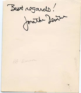 Jonathan Demme autograph