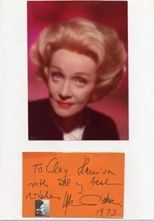 Marlene Dietrich autograph