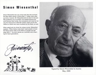 Simon Wiesenthal autograph