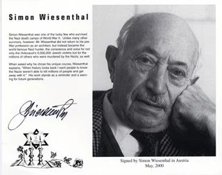 Simon Wiesenthal autograph