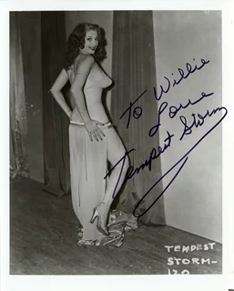 Tempest Storm autograph