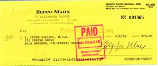 Zeppo Marx autograph