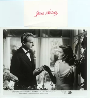 Gene Tierney autograph