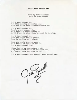 Jane Russell autograph