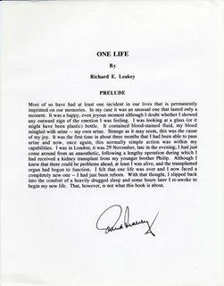 Richard Leakey autograph