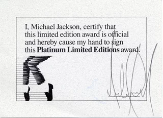 Michael Jackson autograph