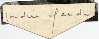 Indira Gandhi autograph