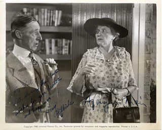 Percy Kilbride & Marjorie Main autograph