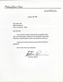 Anthony Quinn autograph