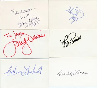 Deceased Actress Signature Lot autograph