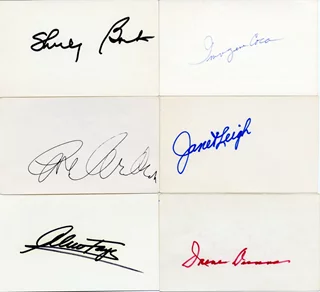 Deceased Actress Signature Lot autograph