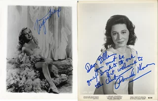 Virginia Mayo & Pamela Mason autograph