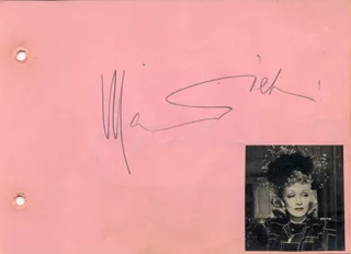 Marlene Dietrich autograph